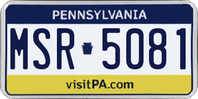 PA license plate MSR5081