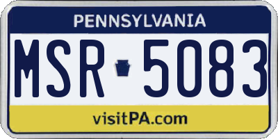 PA license plate MSR5083