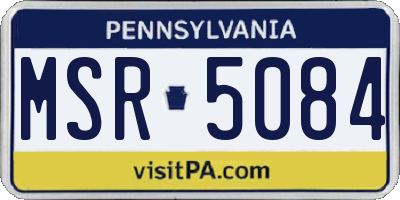 PA license plate MSR5084