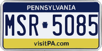 PA license plate MSR5085
