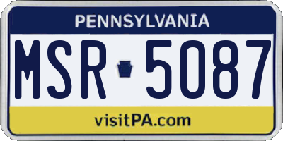 PA license plate MSR5087