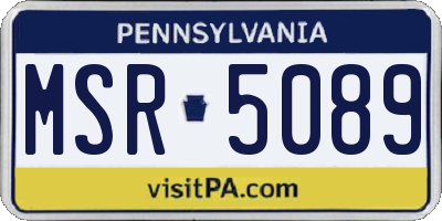 PA license plate MSR5089