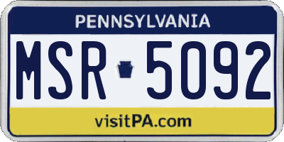 PA license plate MSR5092