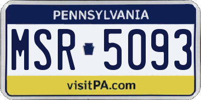 PA license plate MSR5093