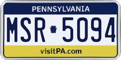 PA license plate MSR5094