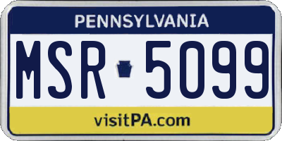 PA license plate MSR5099