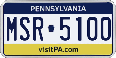 PA license plate MSR5100