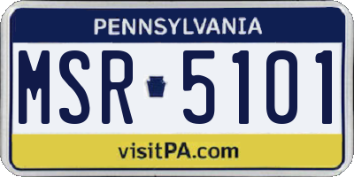 PA license plate MSR5101