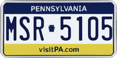 PA license plate MSR5105