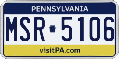 PA license plate MSR5106