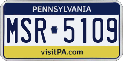 PA license plate MSR5109