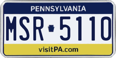 PA license plate MSR5110