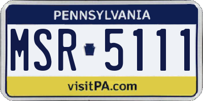 PA license plate MSR5111