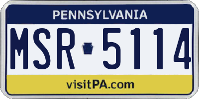 PA license plate MSR5114