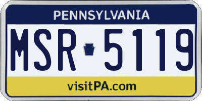 PA license plate MSR5119
