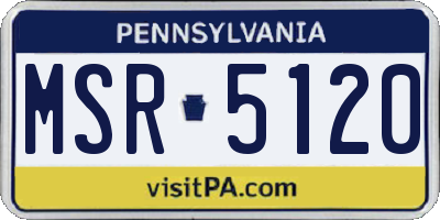 PA license plate MSR5120