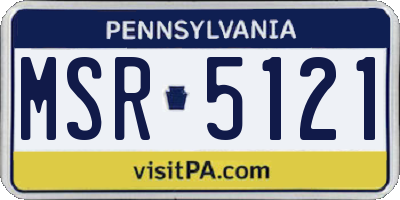 PA license plate MSR5121