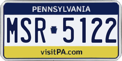 PA license plate MSR5122