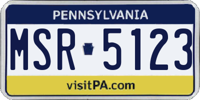 PA license plate MSR5123