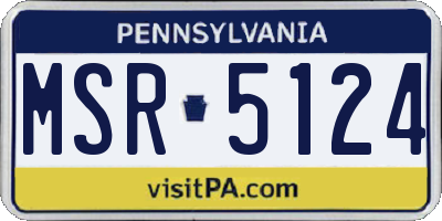 PA license plate MSR5124