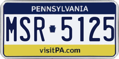 PA license plate MSR5125
