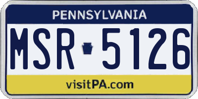 PA license plate MSR5126