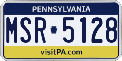 PA license plate MSR5128