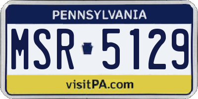 PA license plate MSR5129
