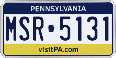 PA license plate MSR5131