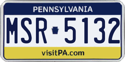 PA license plate MSR5132