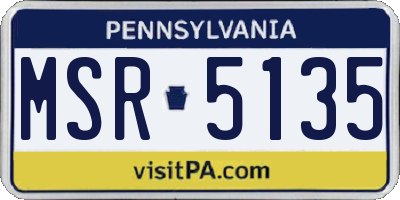 PA license plate MSR5135