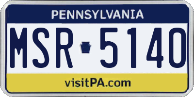 PA license plate MSR5140