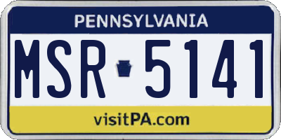 PA license plate MSR5141