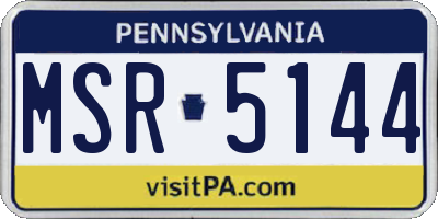 PA license plate MSR5144