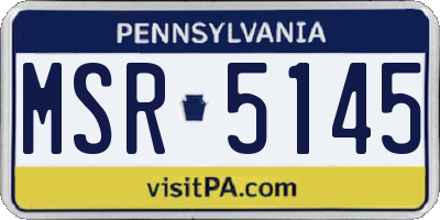 PA license plate MSR5145