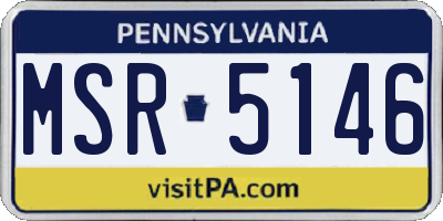 PA license plate MSR5146