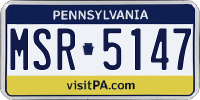 PA license plate MSR5147