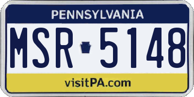 PA license plate MSR5148