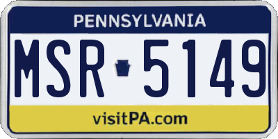 PA license plate MSR5149