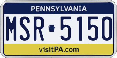 PA license plate MSR5150