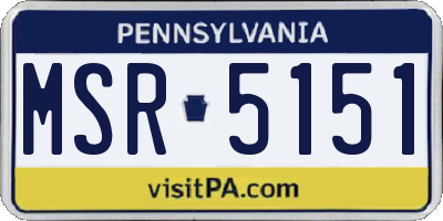 PA license plate MSR5151