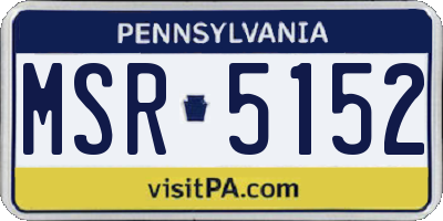 PA license plate MSR5152