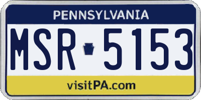 PA license plate MSR5153