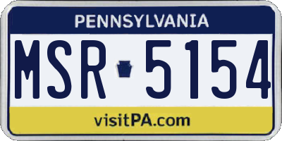 PA license plate MSR5154