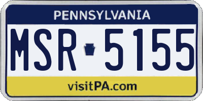 PA license plate MSR5155