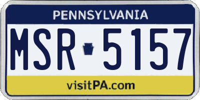 PA license plate MSR5157