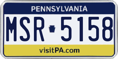 PA license plate MSR5158
