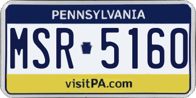 PA license plate MSR5160