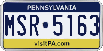 PA license plate MSR5163