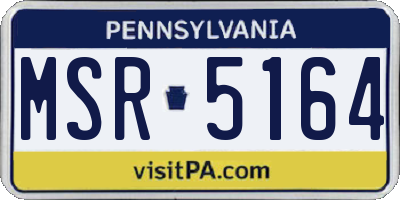 PA license plate MSR5164